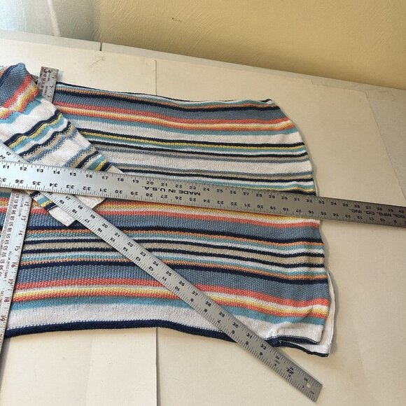 Chaps Multi Colored Tunic Top Linen Cotton Sweater Size 2X Womens Beach Cover Up - Picture 3 of 11